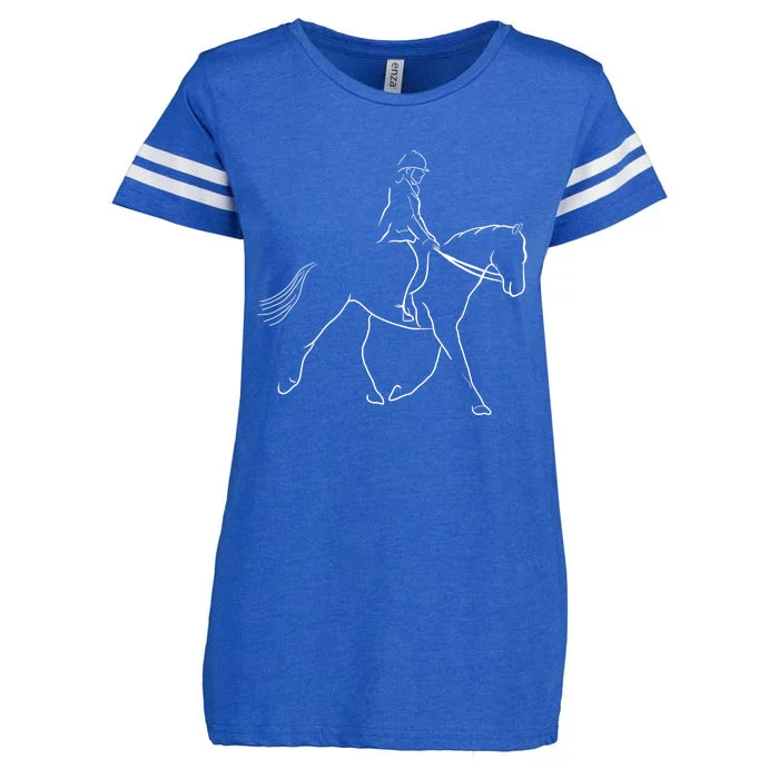 Funny Dressage Riding Horse Show Horseback Equestrian Enza Ladies Jersey Football T-Shirt