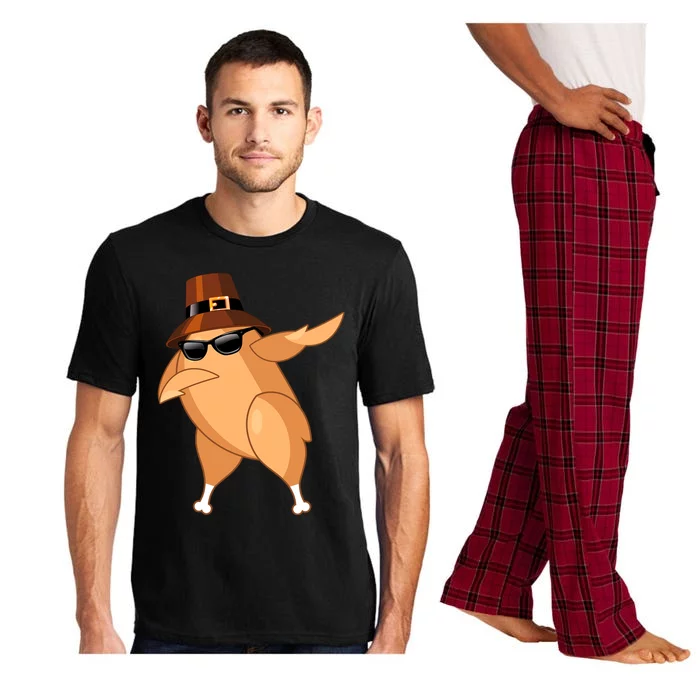 Funny Dabbing Roasted Turkey Thanksgiving Pilgrim Dab Dance Gift Pajama Set