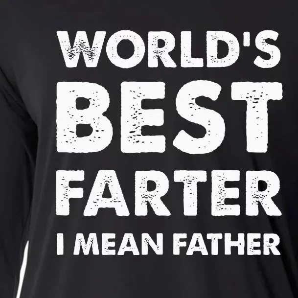 Fathers Day Retro Dad Worlds Best Farter I Mean Father Cooling Performance Long Sleeve Crew