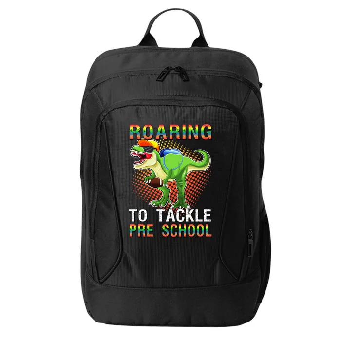 Funny Dinosaur Roaring To Tackle Pre School T Rex Squad Gift City Backpack