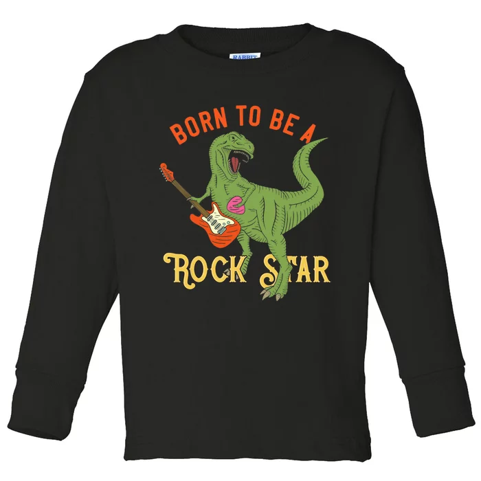 Funny Dinosaur Rex Rockstar Perfect Trex Gift Toddler Long Sleeve Shirt