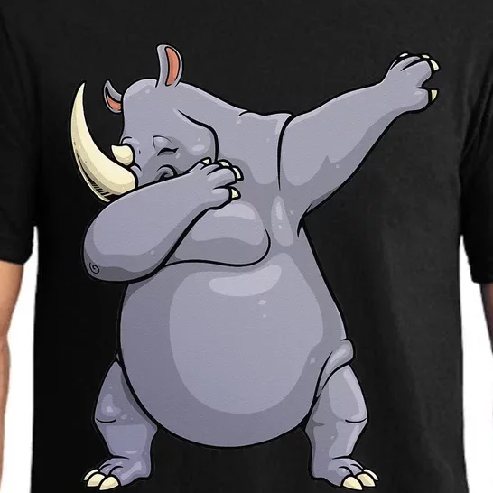 Funny Dabbing Rhinoceros Design For Rhino Lovers Pajama Set