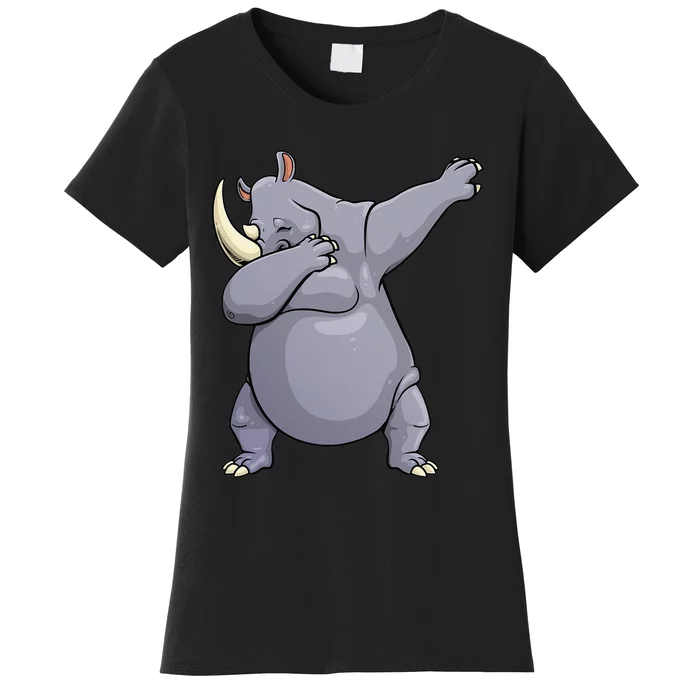 Funny Dabbing Rhinoceros Design For Rhino Lovers Women's T-Shirt