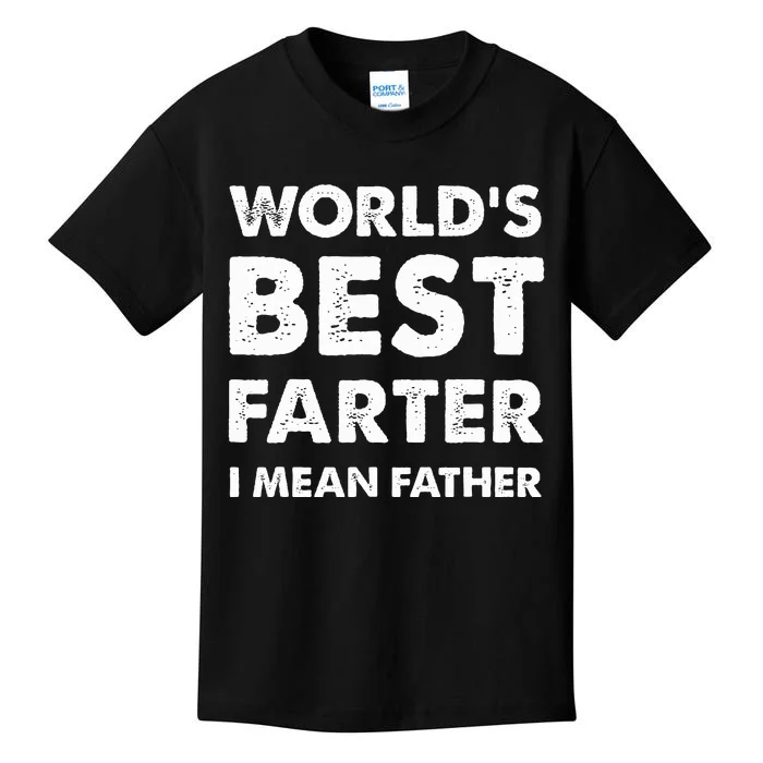 Father's Day Retro Dad World's Best Farter I Mean Father Kids T-Shirt