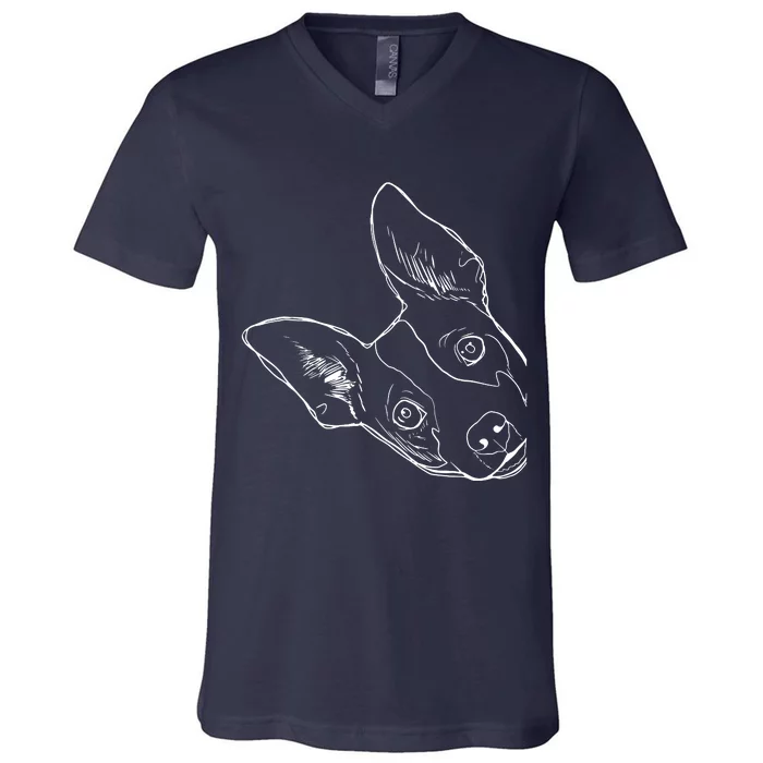 Funny Dog Rat Terrier V-Neck T-Shirt