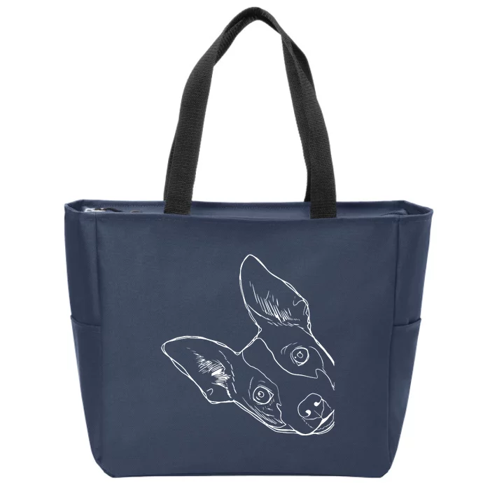 Funny Dog Rat Terrier Zip Tote Bag