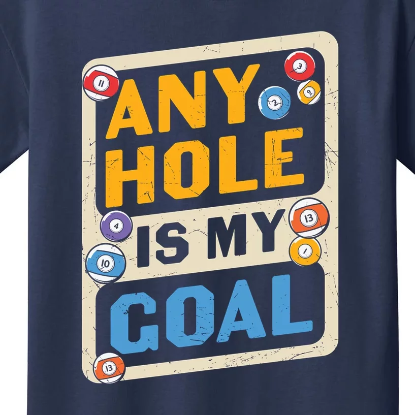 Father's Day Rany Hole Is My Goal Gift For Dad Kids T-Shirt