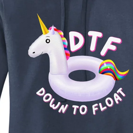 Funny Dtf River Tubing Down To Float Summer Float Trip Women's Pullover Hoodie