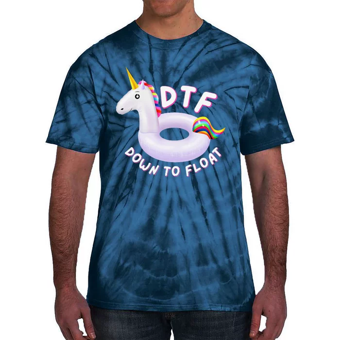 Funny Dtf River Tubing Down To Float Summer Float Trip Tie-Dye T-Shirt