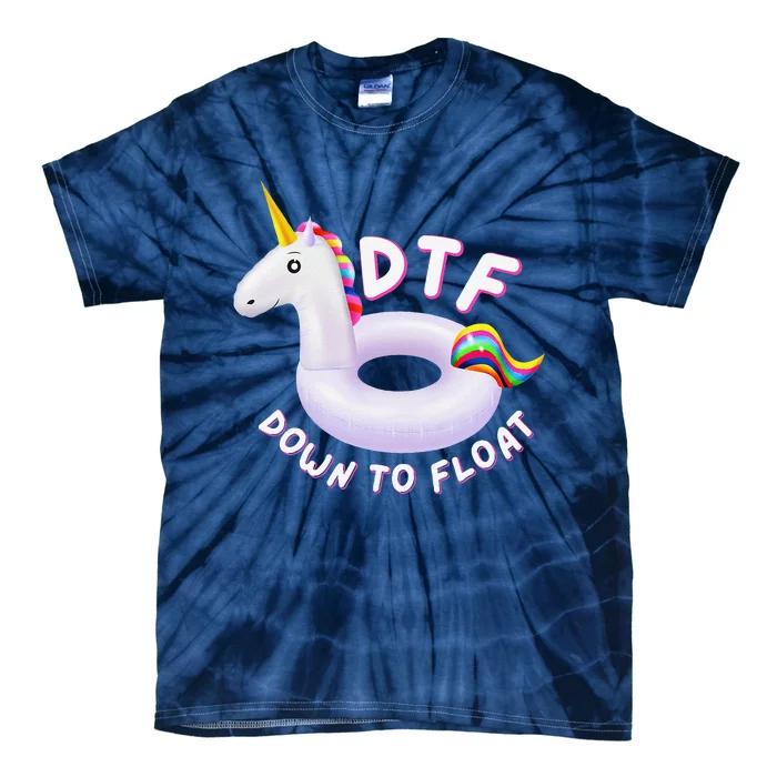 Funny Dtf River Tubing Down To Float Summer Float Trip Tie-Dye T-Shirt