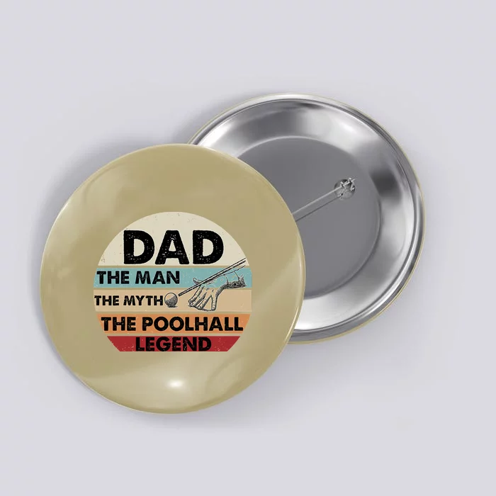 Father's Day Retro Billiard Player Dad, Billiards Pool Gift For Dad Button