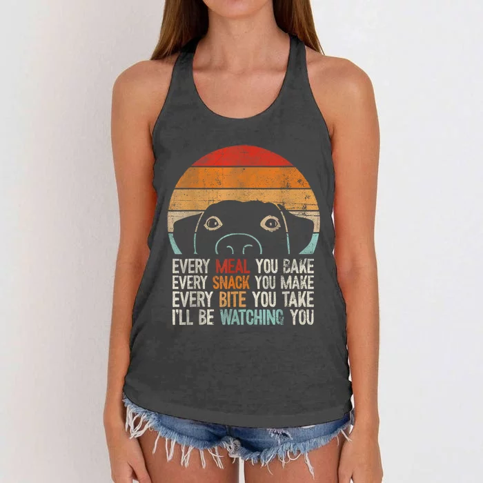 Funny Dog Retro Dog Dog Owner Dog Humor Dog Lover Women's Knotted Racerback Tank