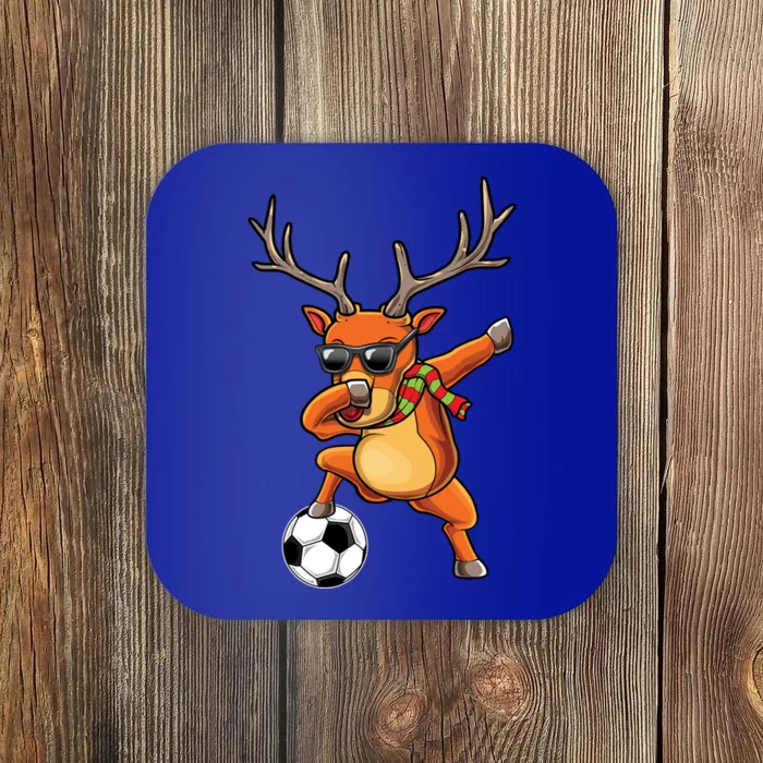 Funny Dabbing Reindeer Dab Christmas Soccer X Mas Funny Gift Coaster