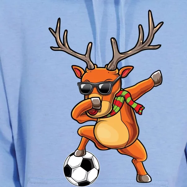 Funny Dabbing Reindeer Dab Christmas Soccer X Mas Funny Gift Unisex Surf Hoodie