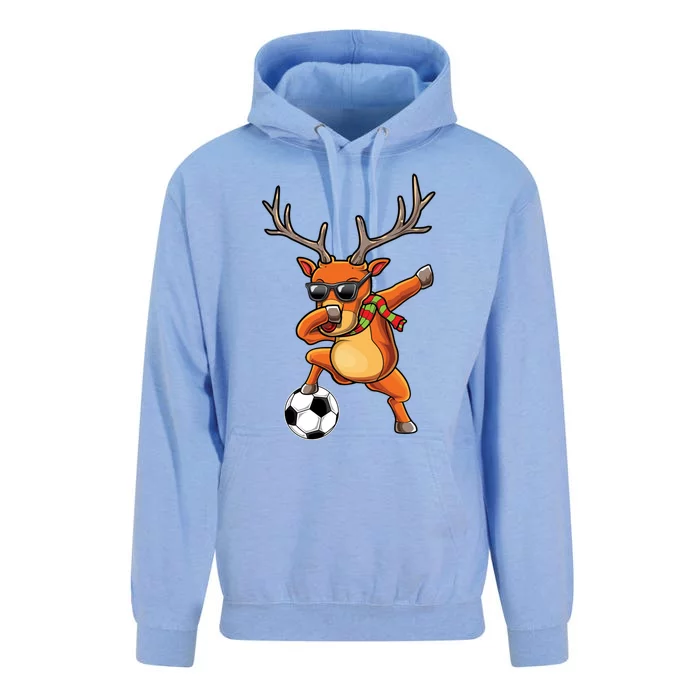 Funny Dabbing Reindeer Dab Christmas Soccer X Mas Funny Gift Unisex Surf Hoodie