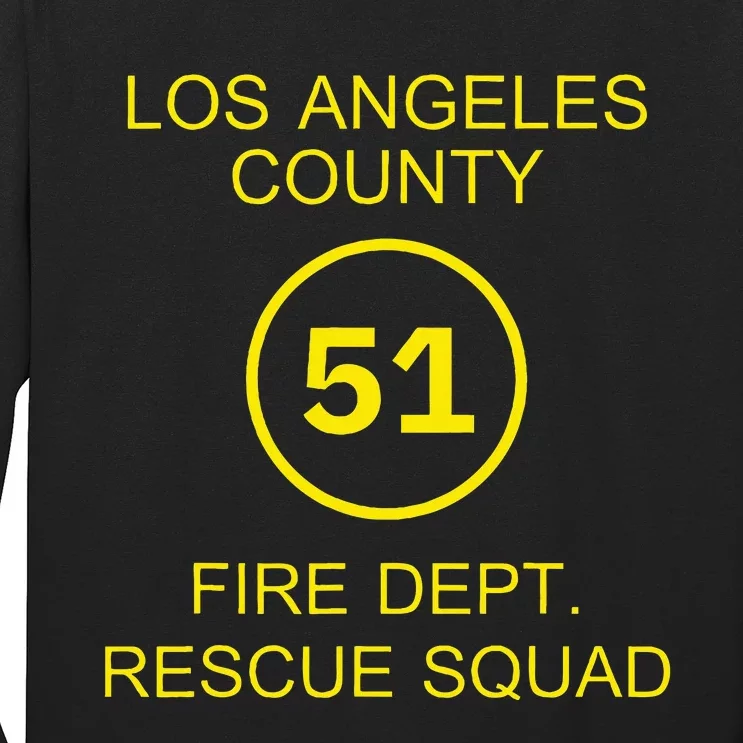 Fire Department Rescue Squad Team L.A. County 51 Long Sleeve Shirt