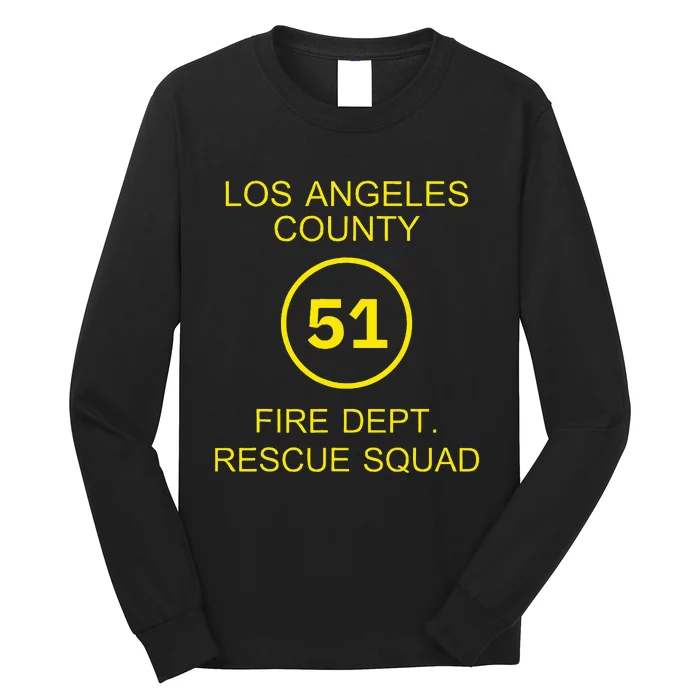 Fire Department Rescue Squad Team L.A. County 51 Long Sleeve Shirt