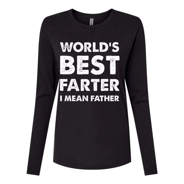 FatherS Day Retro Dad WorldS Best Farter I Mean Father Womens Cotton Relaxed Long Sleeve T-Shirt