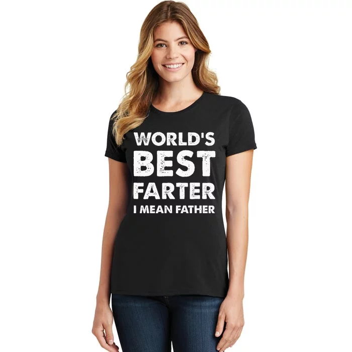 FatherS Day Retro Dad WorldS Best Farter I Mean Father Women's T-Shirt