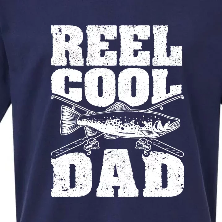 Father's Day Reel Cool Dad Funny Fishing Lover Gift Fishing Dad Sueded Cloud Jersey T-Shirt