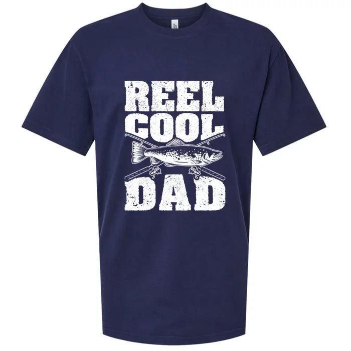 Father's Day Reel Cool Dad Funny Fishing Lover Gift Fishing Dad Sueded Cloud Jersey T-Shirt