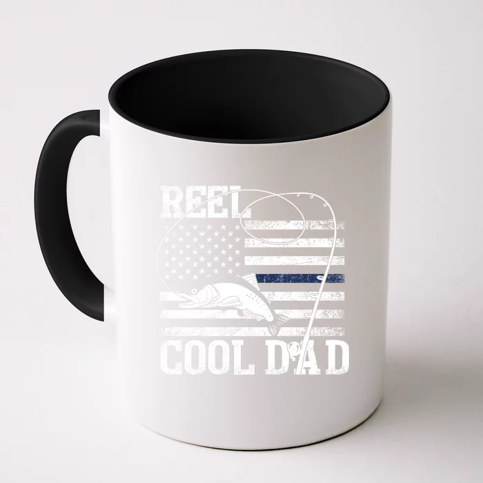 Father's Day Reel Cool Dad Fishing Fisherman Gift Fishing Dad Front & Back  Coffee Mug