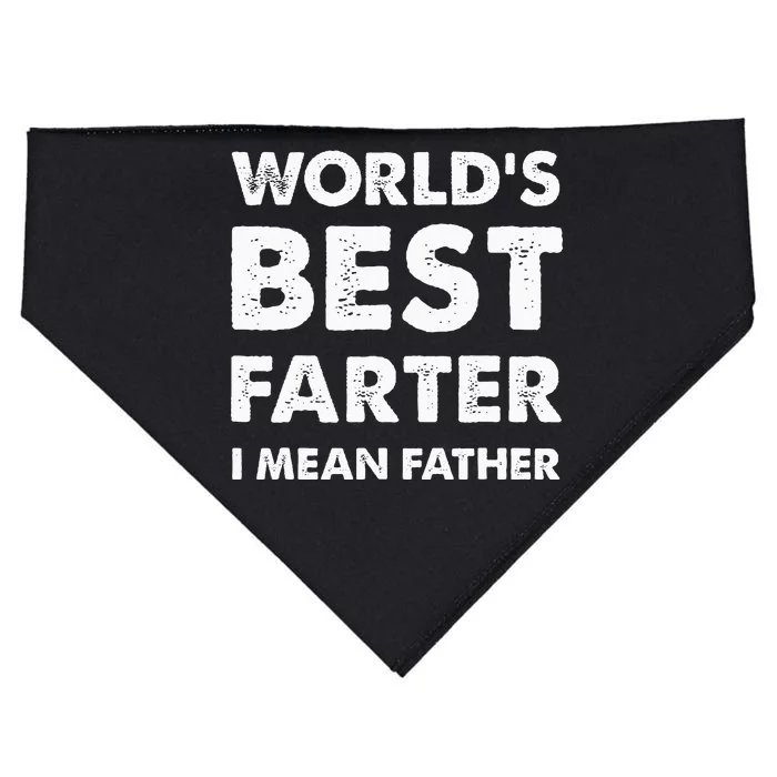 Fathers Day Retro Dad Worlds Best Farter I Mean Father USA-Made Doggie Bandana