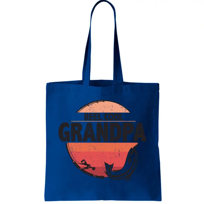 Fathers Day Sunset Fishing Grandpa Reel Cool Grandpa Gift Tote Bag