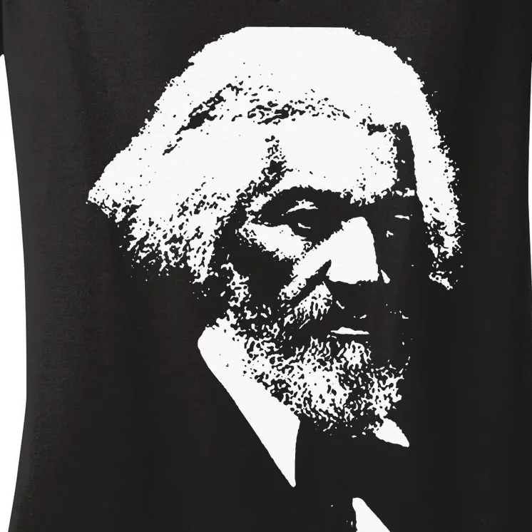 Frederick Douglass Silhouette Black History Month Women's V-Neck T-Shirt