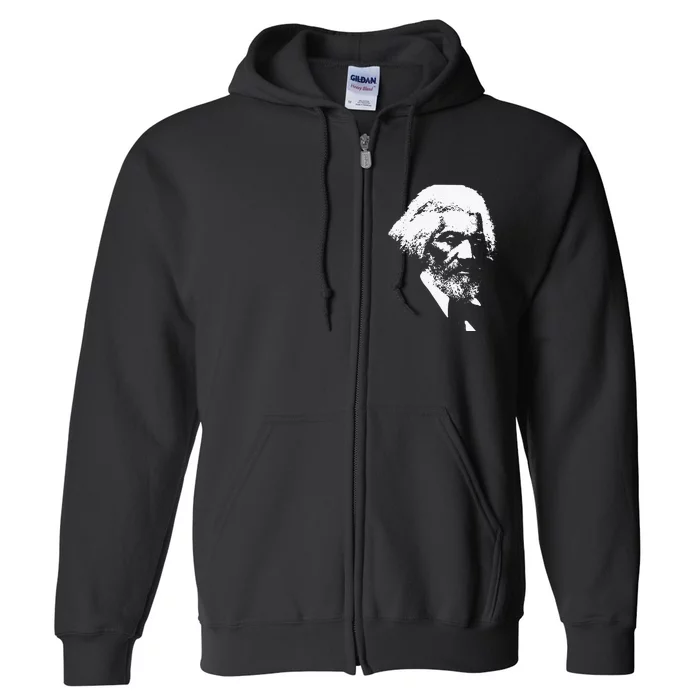 Frederick Douglass Silhouette Black History Month Full Zip Hoodie