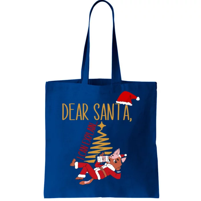 Funny Dear Santa I Can Explain Christmas Cat Gift Tote Bag