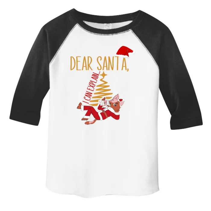 Funny Dear Santa I Can Explain Christmas Cat Gift Toddler Fine Jersey T-Shirt