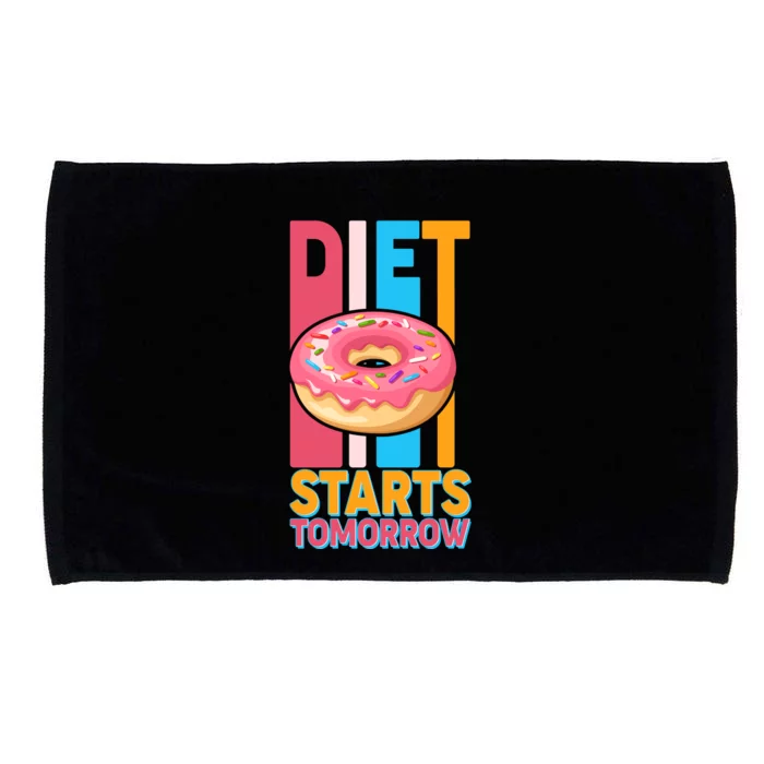 Funny Diet Starts Tomorrow Donut Love Microfiber Hand Towel