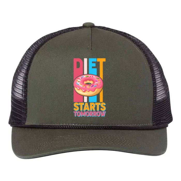 Funny Diet Starts Tomorrow Donut Love Retro Rope Trucker Hat Cap