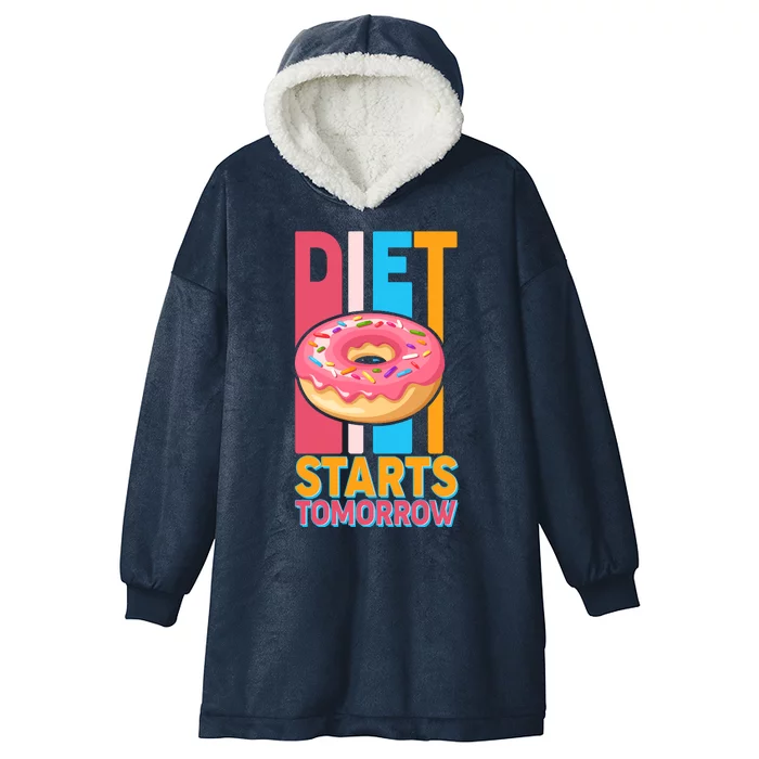 Funny Diet Starts Tomorrow Donut Love Hooded Wearable Blanket