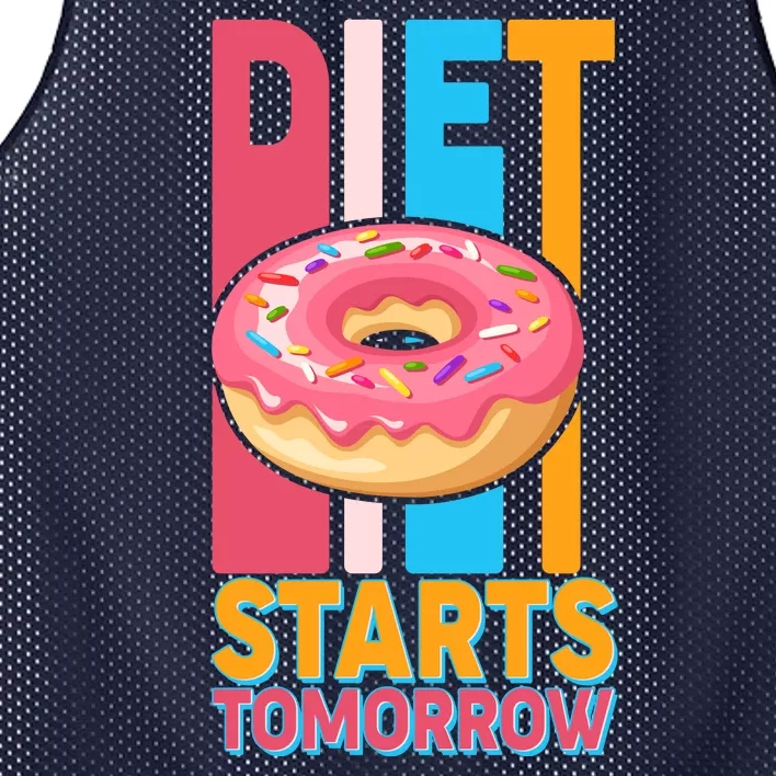 Funny Diet Starts Tomorrow Donut Love Mesh Reversible Basketball Jersey Tank