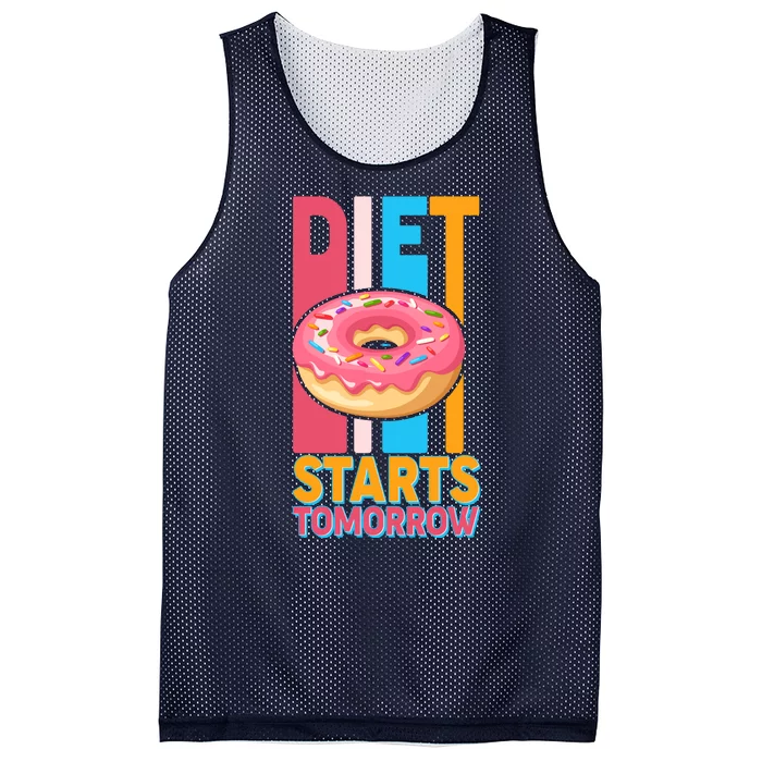 Funny Diet Starts Tomorrow Donut Love Mesh Reversible Basketball Jersey Tank