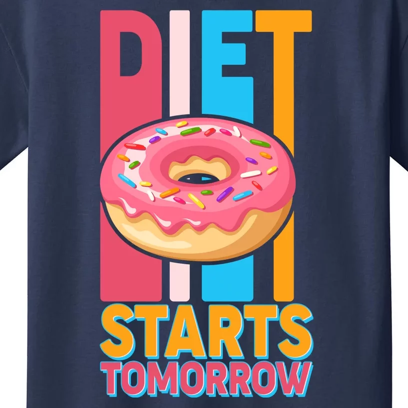 Funny Diet Starts Tomorrow Donut Love Kids T-Shirt