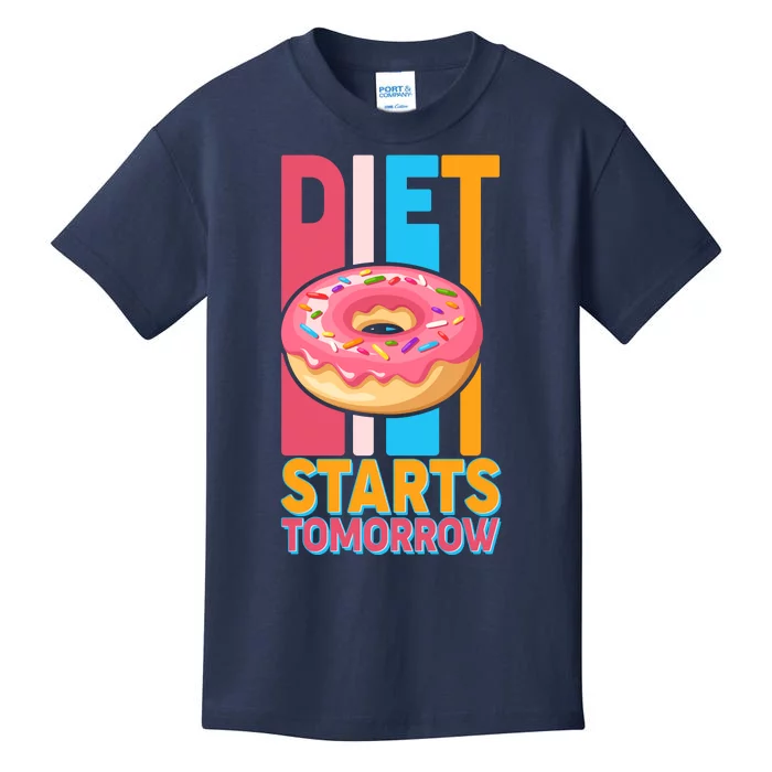 Funny Diet Starts Tomorrow Donut Love Kids T-Shirt