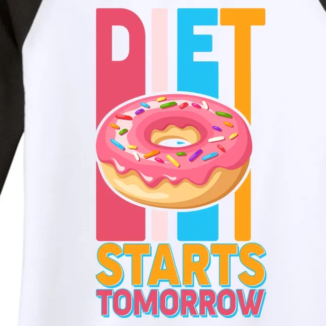 Funny Diet Starts Tomorrow Donut Love Women's Tri-Blend 3/4-Sleeve Raglan Shirt