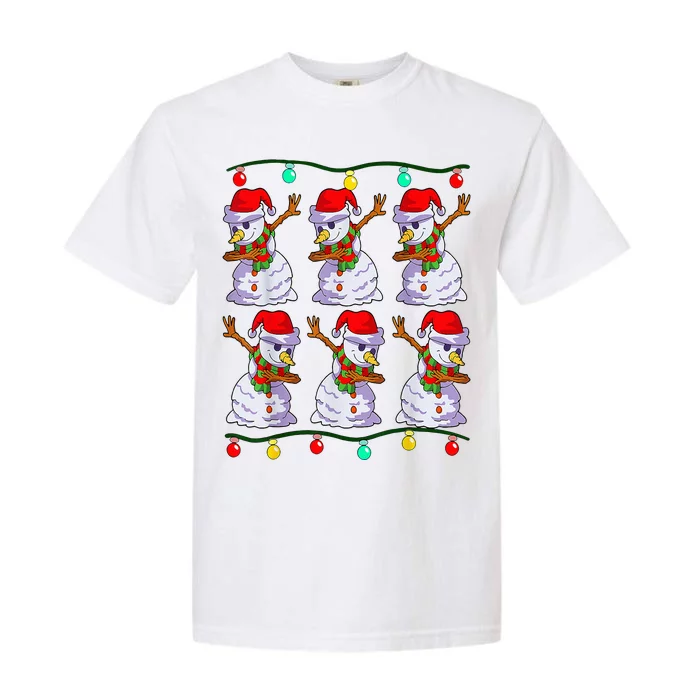 Festive Dabbing Snowman Holiday Decor Garment-Dyed Heavyweight T-Shirt