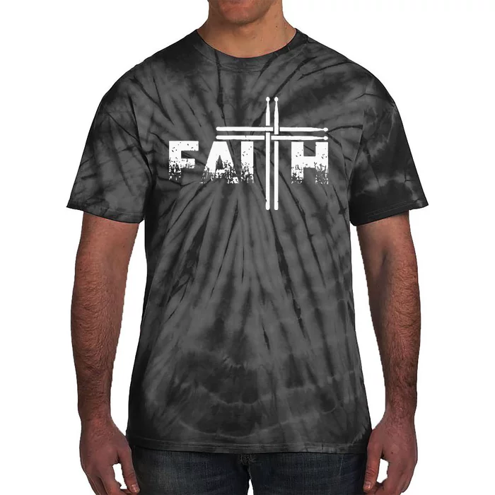 Faith Drum Stick Cross Christian God Jesus Fun Drummer Tie-Dye T-Shirt