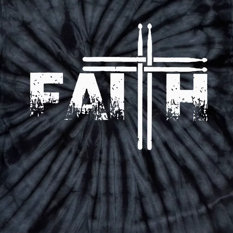 Faith Drum Stick Cross Christian God Jesus Fun Drummer Tie-Dye T-Shirt