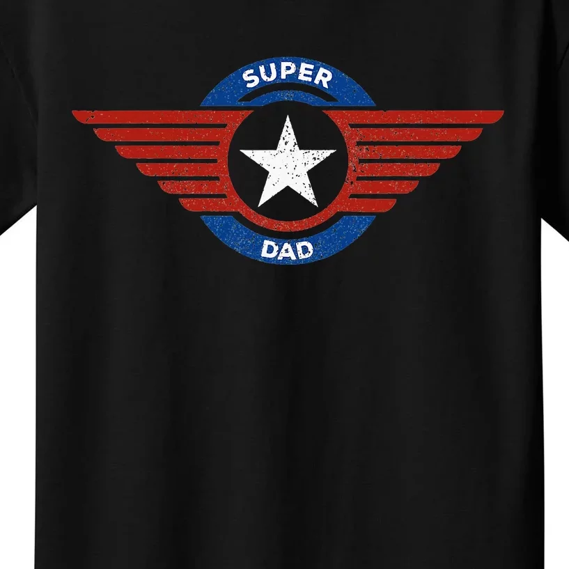 Father's Day Super Hero Dad Father and Protector Kids T-Shirt