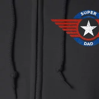 Father's Day Super Hero Dad Father and Protector Full Zip Hoodie