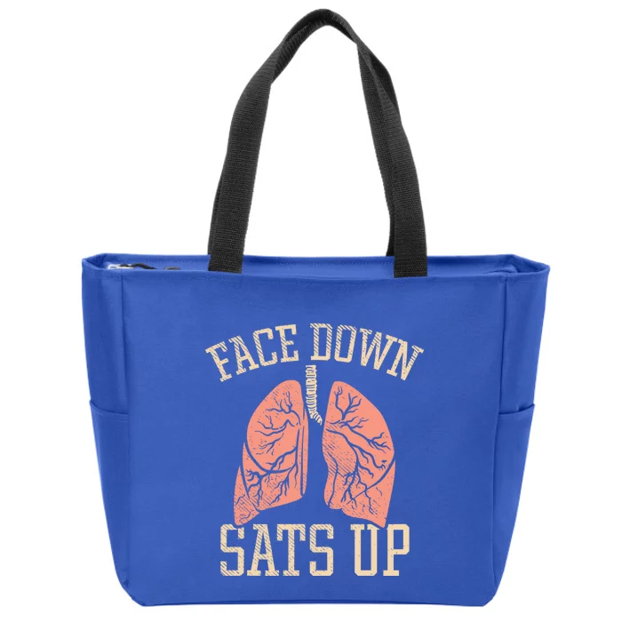 Face Down Sats Up Gift Zip Tote Bag