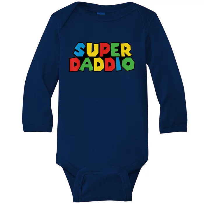 Fathers Day Super Daddio Baby Long Sleeve Bodysuit