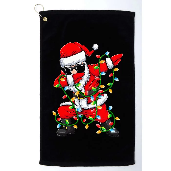 Festive Dabbing Santa with Xmas Lights Perfect Holiday Gifts Platinum Collection Golf Towel