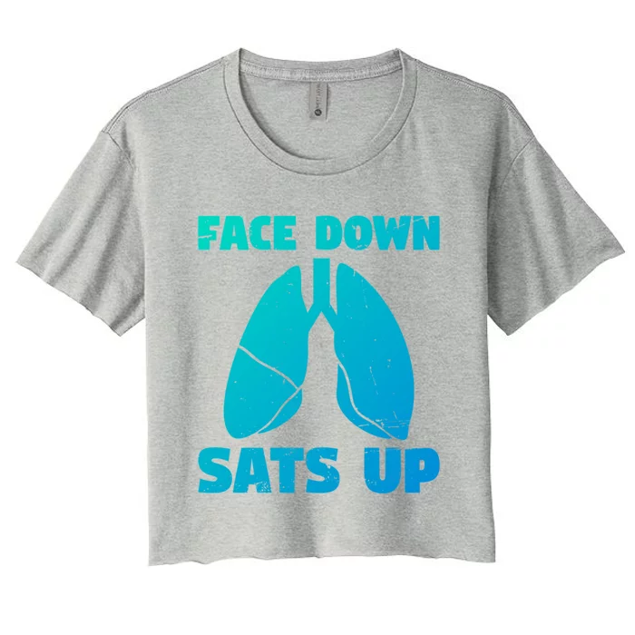 Face Down Sats Up Asthma Gift Women's Crop Top Tee