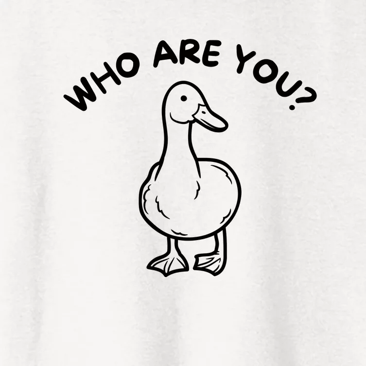 Funny Duck Signs Who Are You Quote Funny Duck Meme Women's Crop Top Tee